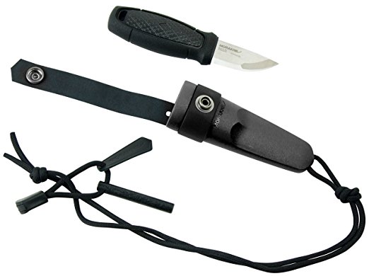 Morakniv® Eldris Neck Knife Black, Fire Starter Kit