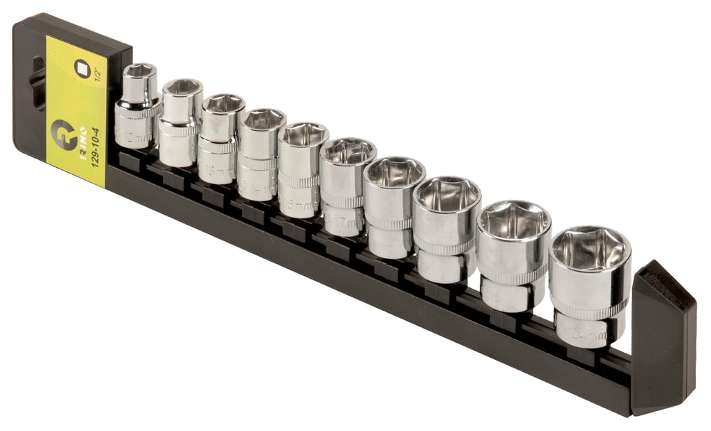 Hex socket set on rail Irimo 10pcs 10-24mm 1/2"