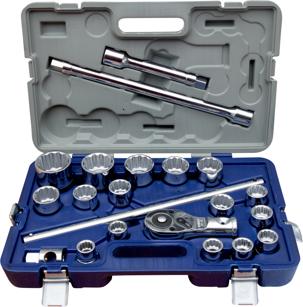 Double hexagon sockets set 19-50mm 3/4" 21 pcs Irimo