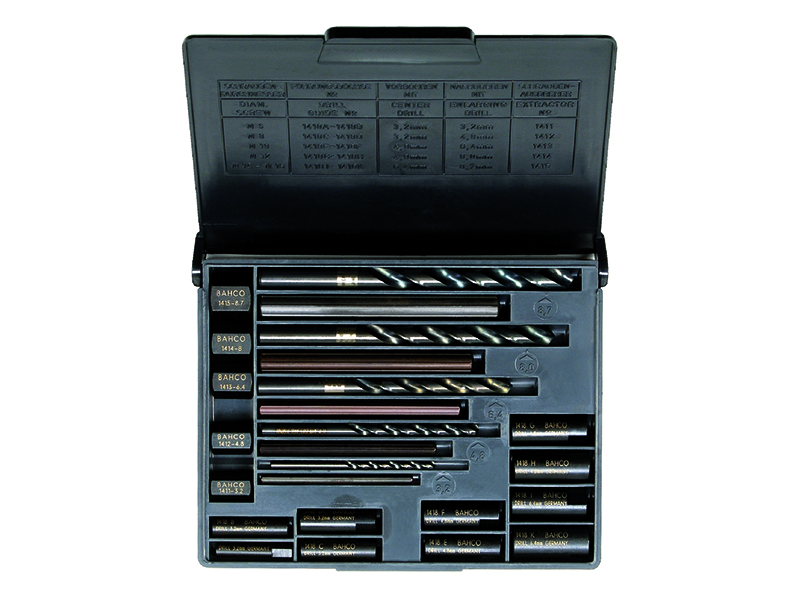 Set of stud extractors for broken-off screws, bolts and studs