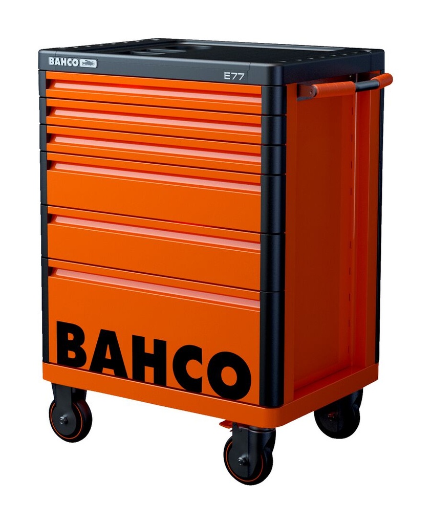 Tool trolley on wheels Premium E77 with 6 drawers 510x693x950mm, orange