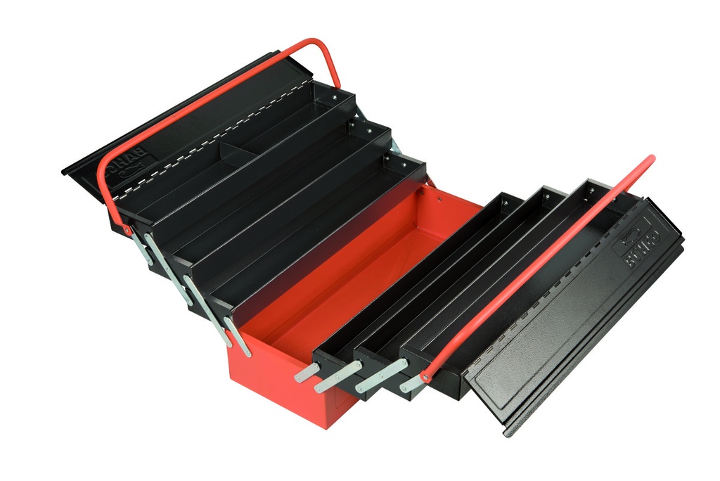 Metal tool box with 7comparements orange/black