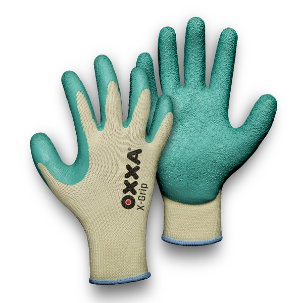 Polyester and cotton gloves with latex coating OXXA X-Grip 51-000, size 8/M