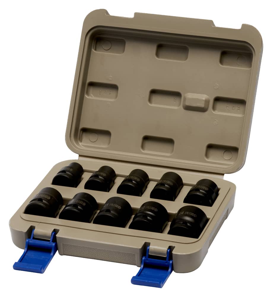 Hexagon impact socket set 10 pcs 1/2" 10-24mm Irimo