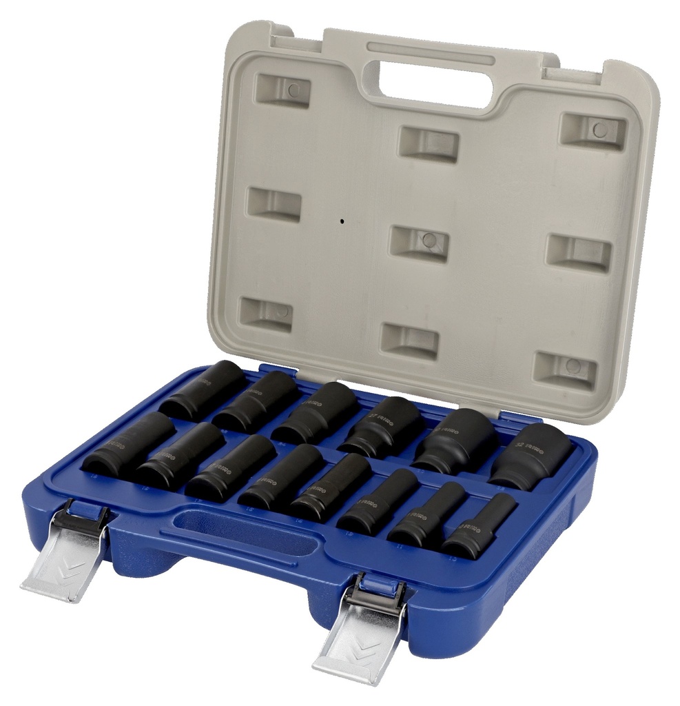 Hexagon impact long socket set 14 pcs 1/2" 10-32mm Irimo