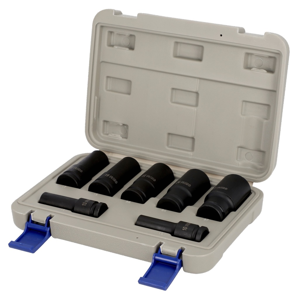 Hex impact long socket set Irimo 7 pcs 10-27mm 1/2"