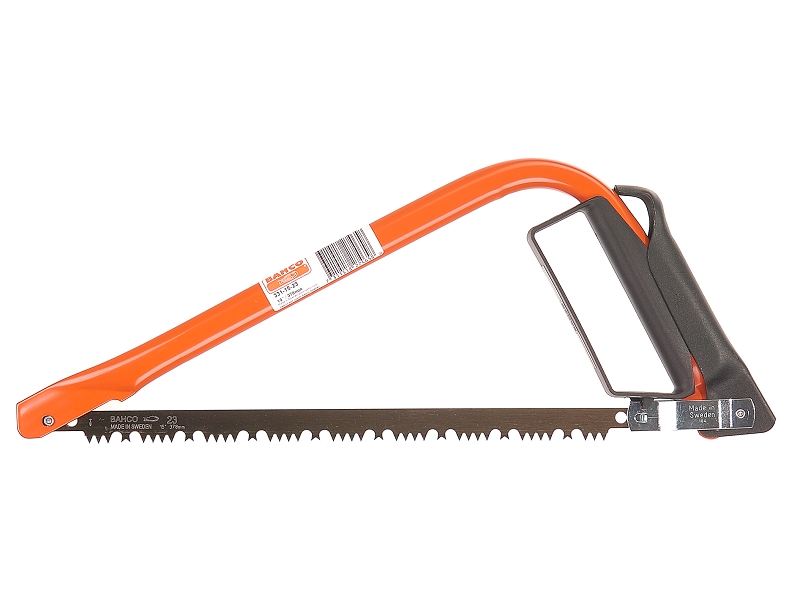 Bow saw 15"/375mm with green wood blade, pointed nose