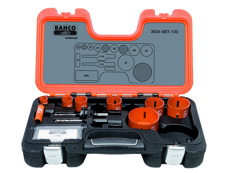 Bi-Metal holesaw set 16-67mm + 2 arbors + 1 pilot drill bit. 11 pcs