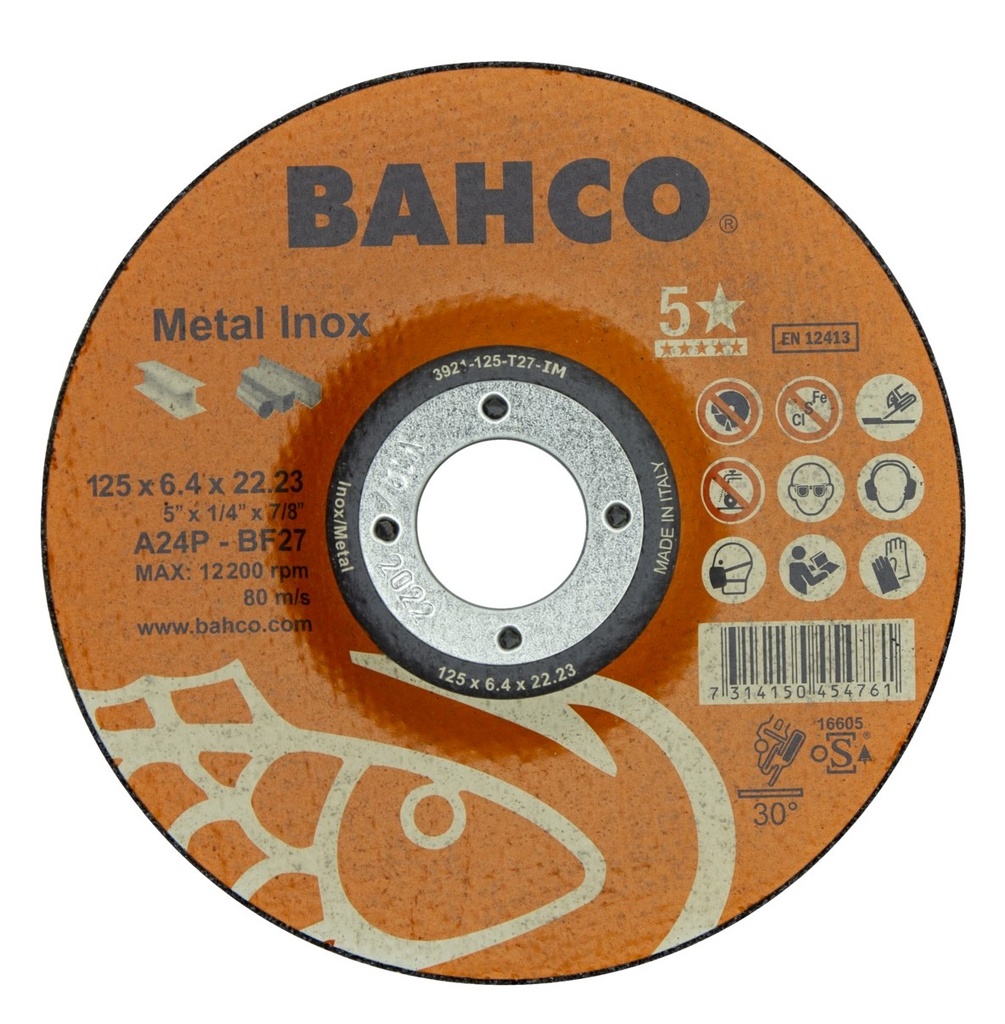 Grinding disc A30S INOX+Fe T42 150x6,4x22.23mm
