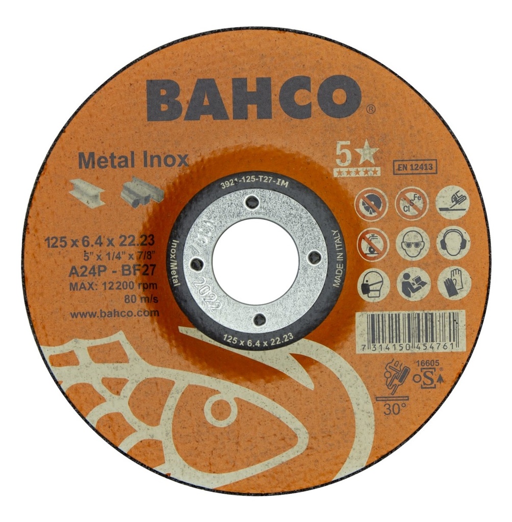Grinding disc A30S INOX+Fe T42 180x6,4x22.23mm