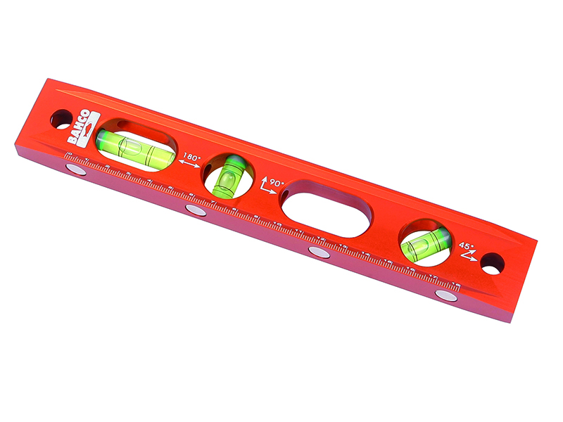 Spirit level 3 vials, plumb, horizontal and 45°