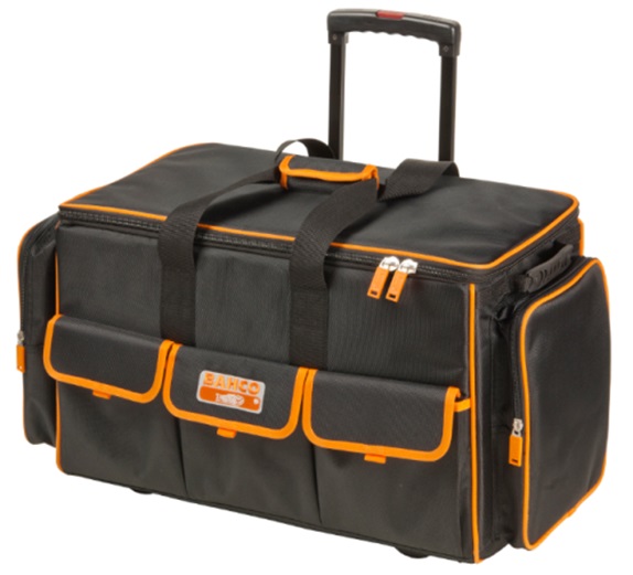 Closed toolbag with multiple internal and external pockets on wheels 660x300x400mm