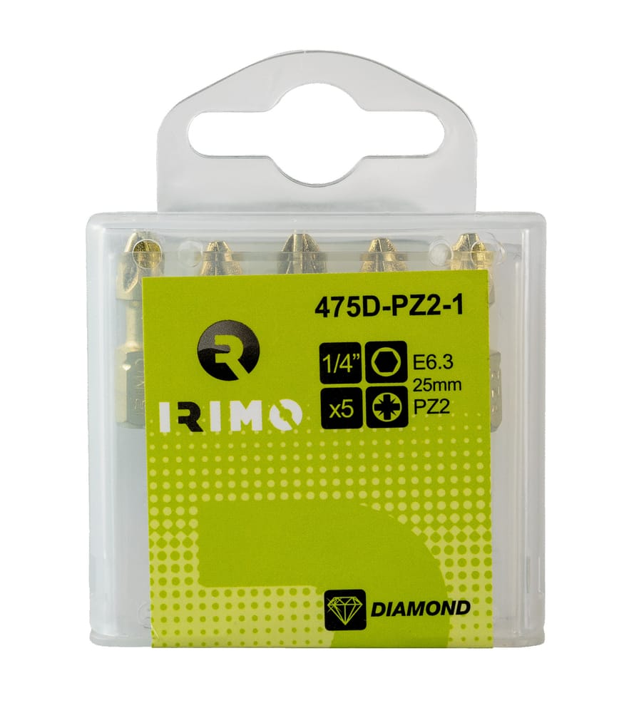 Torsion Diamond bit Irimo PZ3 x 25mm 1/4", 5pcs
