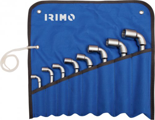 Double hexagon L-pipe double socket wrenches set 8 pcs - 8/10/11/13/14/17/19/22mm with pouch Irimo