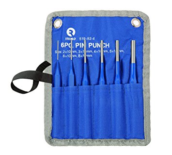 Octagonal parallel pin punch set 6 pcs -2/3/4/5/6/8mm with pouch Irimo