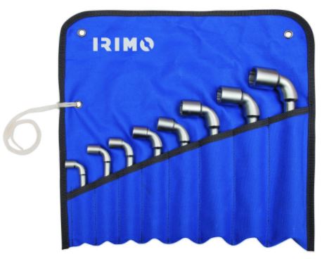 Hexagon L-pipe double socket wrenches set 8 pcs - 8/10/11/13/14/17/19/22mm with pouch Irimo
