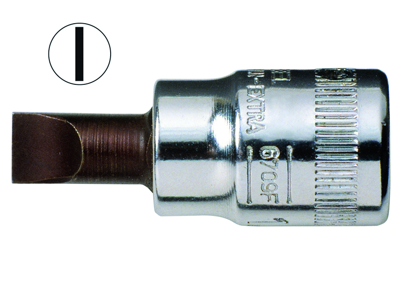 Socket driver 6709F for slotted screws 1,2x8,0mm, 1/4"