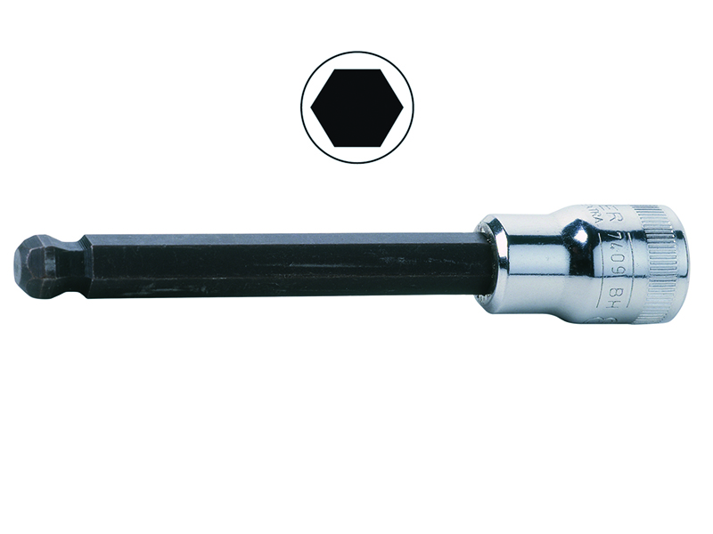 Socket driver 7409BH ball HEX 10mm, 3/8"