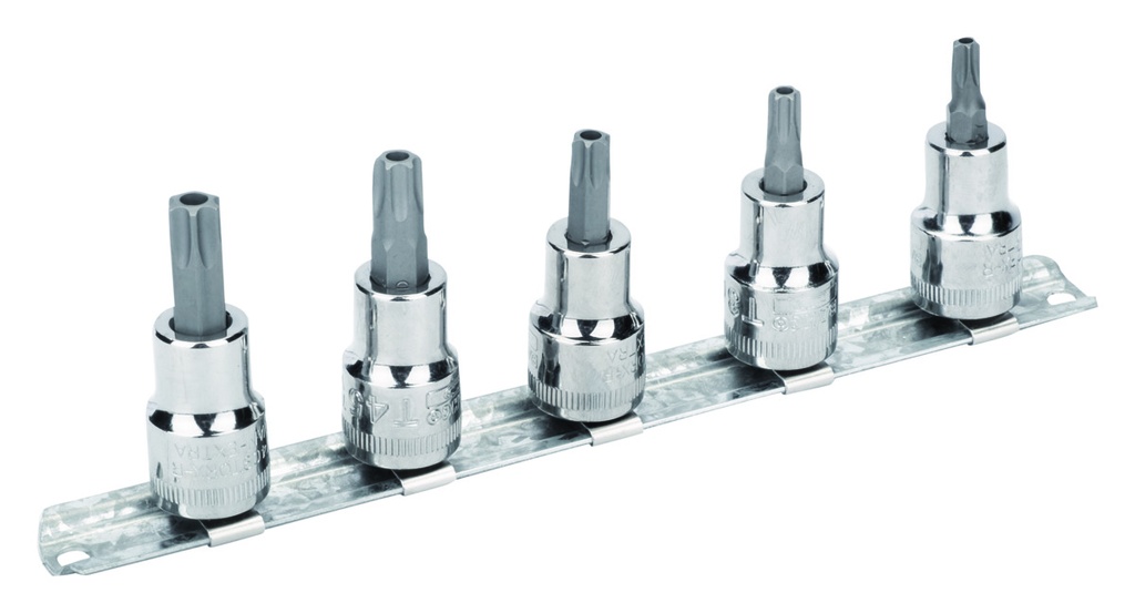 Socket drivers 7409TORX set TR27-TR50 5 pcs 3/8" on rail