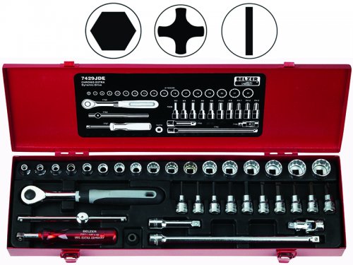 Socket set 7429JDE 6-22mm 3/8" 33 pcs
