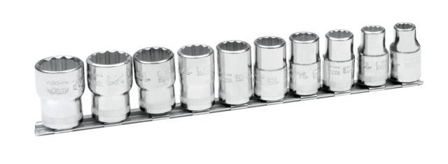 Double hexagon sockets 7800DM set on rail 10-22mm 8 pcs 1/2"