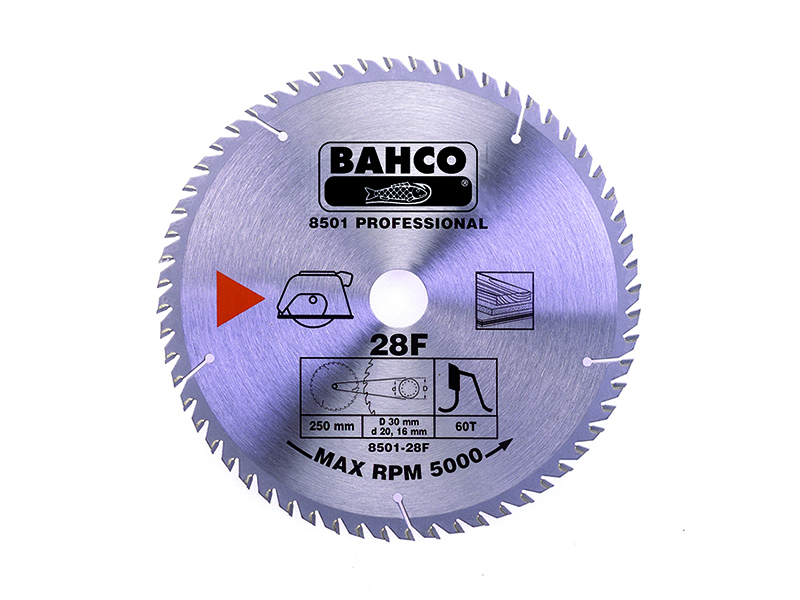 Circular saw blade Bahco 150x20mm 30H 18°, (16/13/12.7mm adaptors), for wood