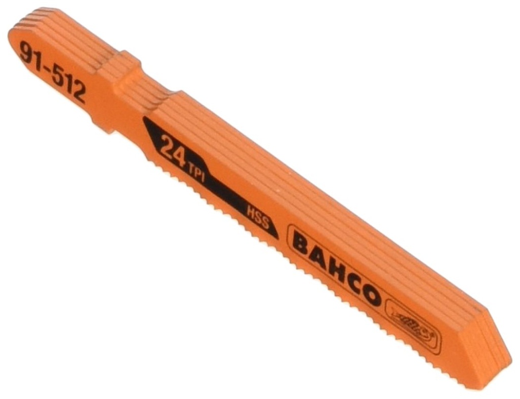 Finierzāģa asmeņi HSS ar T-kātu metālam, 1.0mm*77mm, 5 gab, materiāla biezums 1-3mm, 24TPI