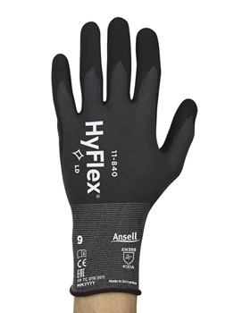 Aizsargcimdi Ansell HyFlex 11-840, 9.izm. Neilons, spandekss. Plaukstas daļa ir izgatavota no putu nitrila gumijas