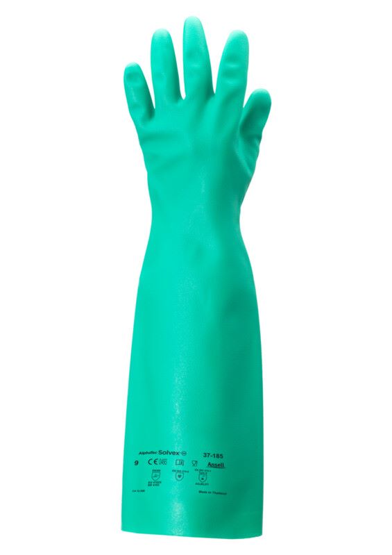 Safety chemical gloves Ansell AlphaTec® Solvex® 37-185, elbow-length, green, size 11