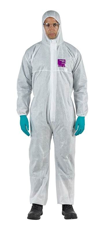 Disposable coverall Type 5/6 Ansell Alphatec 1500 Plus, white, size L