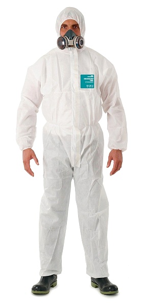 Disposable coverall Type 5/6 Ansell Alphatec 1800 Standard, white, size XL