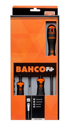 Screwdrivers set 4 pcs BahcoFit PH1/2 + slotted SL3/5,5