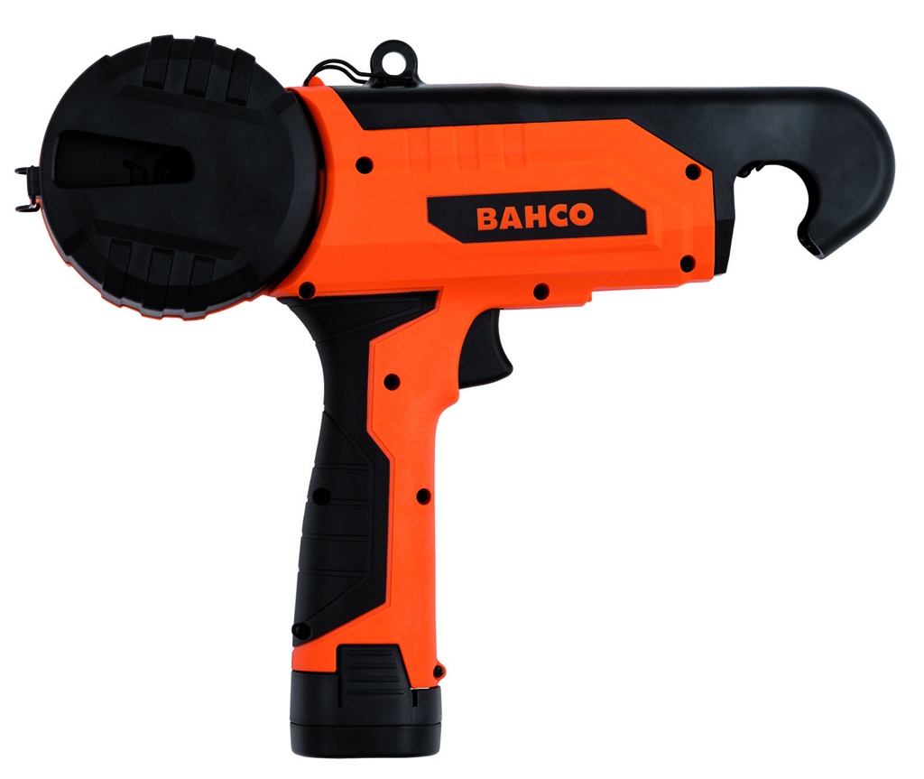 Cordless battery powered tying tachine 14.4V, tying hook up to 25 mm diameter for attaching plants to a support, e.g. vines to a trellis