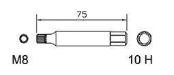 10h and t40,75mml socket bit
