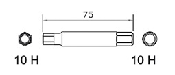 M10,110mml,1/2dr socket bit