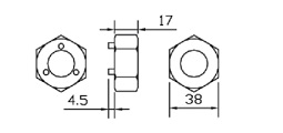 Special socket 38mm x 17mm, 3-PIN