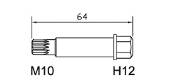 Special bit XZN M10 x 64mm, H12