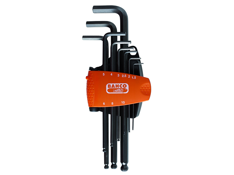 Hexagonal keys set long ball end 1,5-10mm 9 pcs