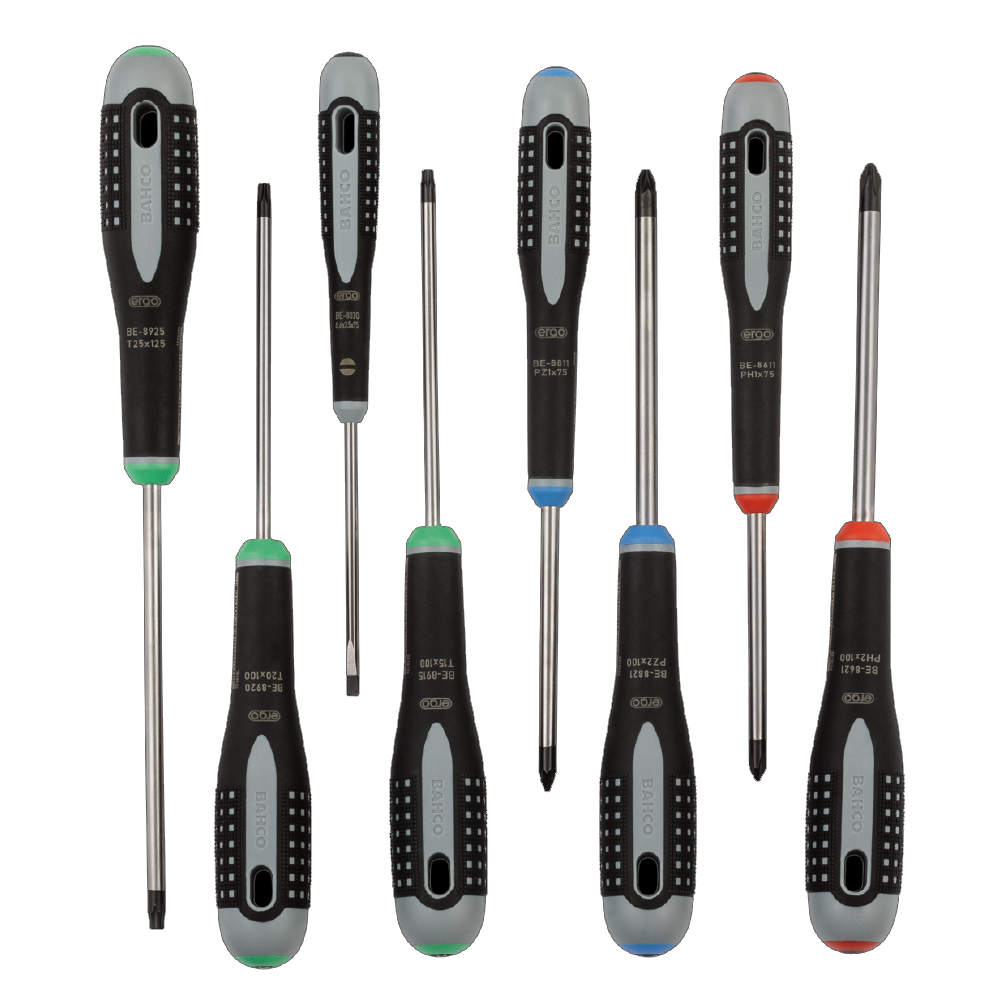 Screwdriver set ERGO™ 8 pcs - PH1/2; PZ1/2; SL3,5,T15/20/25