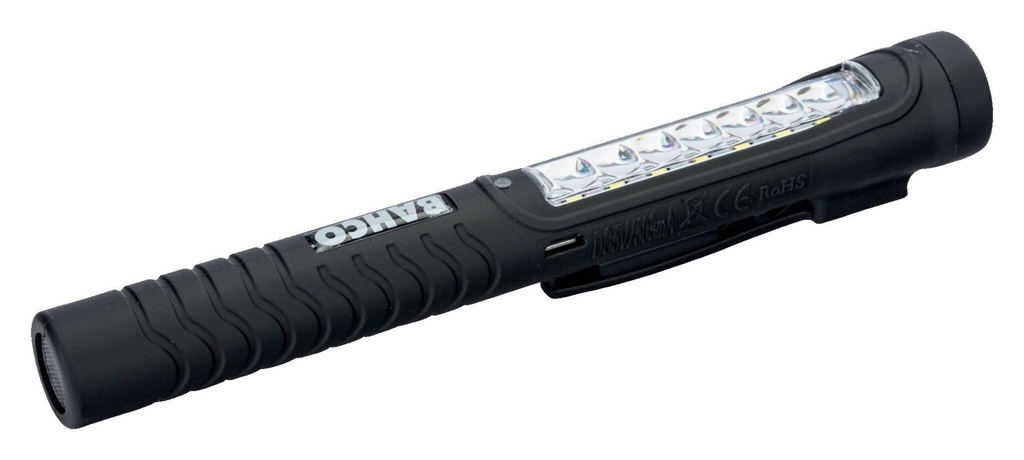 Pen lamp and torch with magnet 170mm 45 Lumens 7+1 SMD LED mikro USB charger