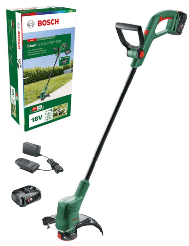 Akumulatora zāles trimmeris Bosch Easy GrassCut 18V-26, (2x2.0Ah)