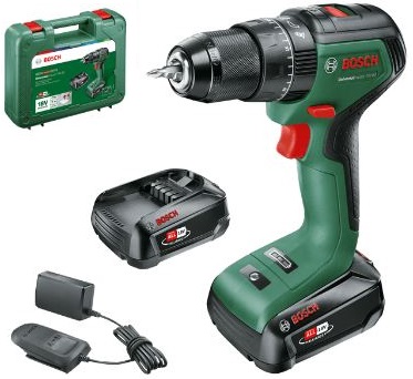 Akumulatora urbjmašīna-skrūvgriezis UniversalDrill 18V-60, (2x2.0Ah), 0-500 / 1.900 min.-1