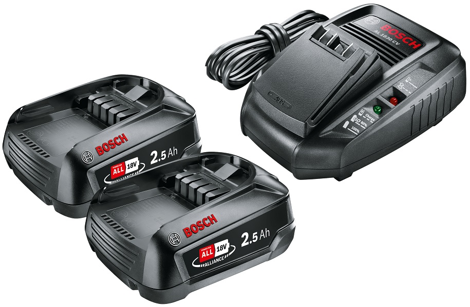 Battery and charger set: PBA 18V / (2x2,5 Ah) Li-ion + AL 1830 CV