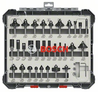 Routing drill bit set, 8mm shank, 30pcs