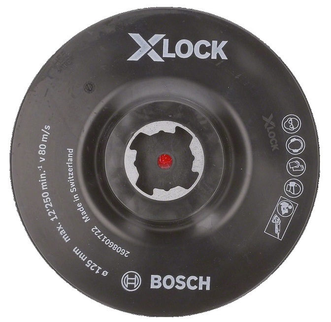 Backing pad hook and loop 125mm, X-LOCK