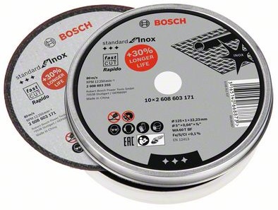 Cutting disc 125x1x22,23mm, INOX Rapido - 10pcs