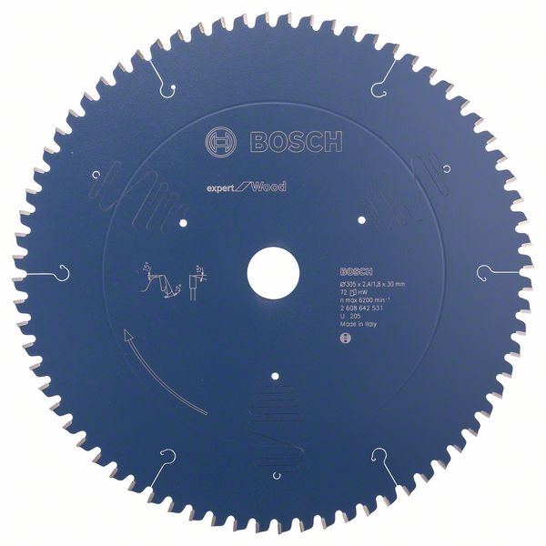 Bosch sawblade 305x30x2.4/1.8mm, 72T, Expert for Wood