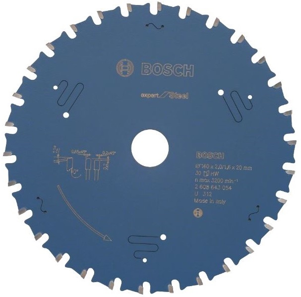 Пильный диск 160x20x2.0/1.6mm, 30зуб, Expert Steel