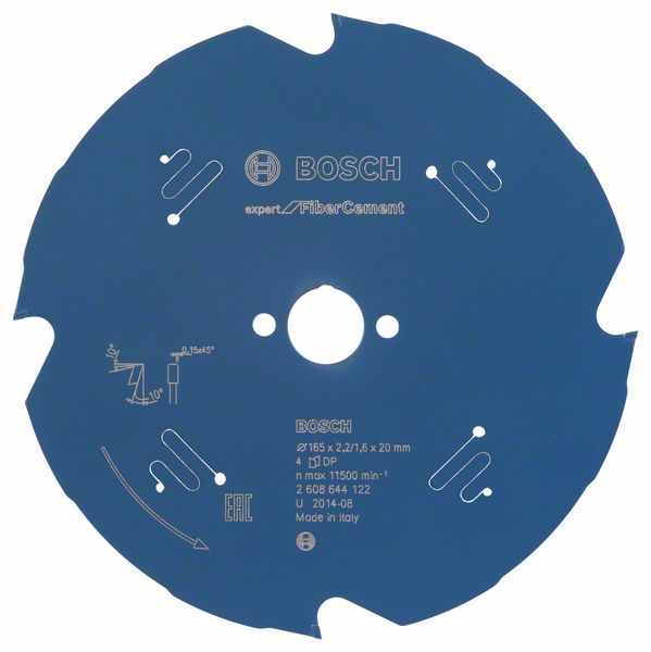 Bosch zāģa disks 165x20x2.2/1.6mm, z4, Fiber Cement