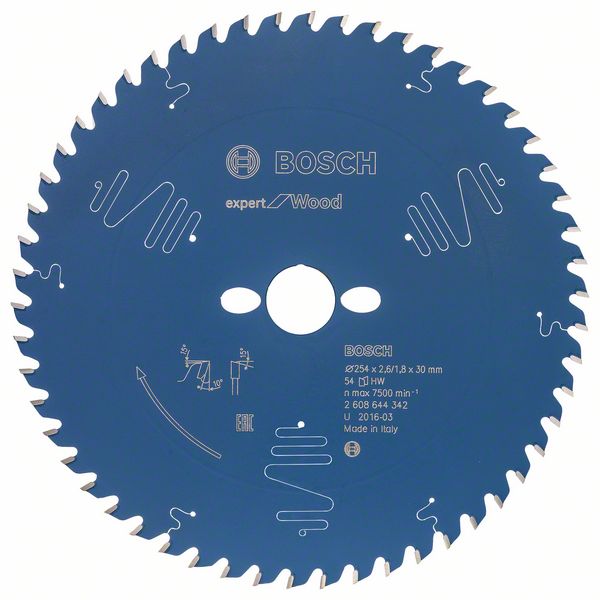 Bosch saeketas 254x30x2.6/1.8mm, 54T, Expert puidule